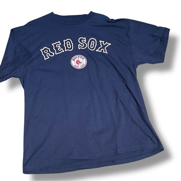 MLB Boston Red Sox Mens Large T-Shirt Tee Delta Pro Weight Genuine Baseball Blue - Picture 8 of 8